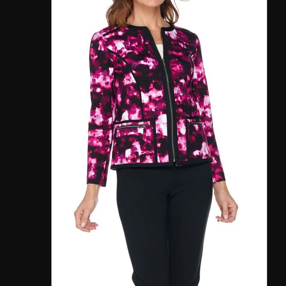 NWOT Kelly by Clinton Kelly size Small Ponte Jacket Pink | Size S - Picture 1 of 10